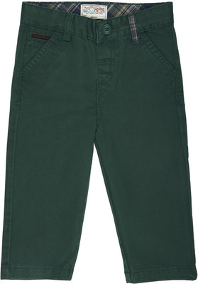

Wow Mom Regular Fit Boys Dark Green Trousers, Hunter green