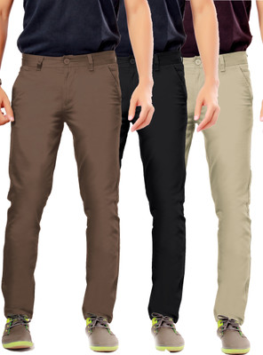 

Uber Urban Rocky Slim Fit Men's Brown, Black, Beige Trousers, Black;brown;silver