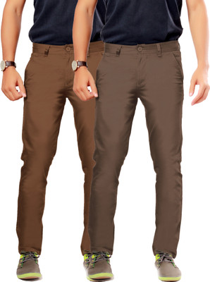 Uber Urban Rocky Slim Fit Men Brown, Brown Trousers