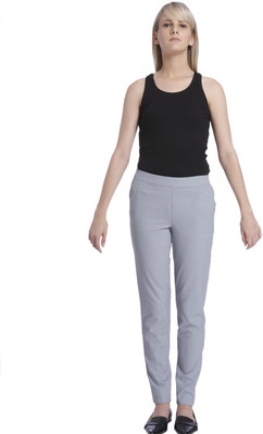 

Vero Moda Slim Fit Women's Grey Trousers, Light grey melange