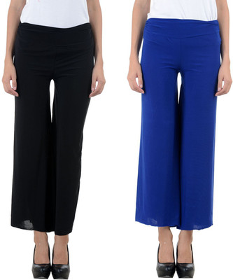 

Unitedway Regular Fit Women's Blue Trousers, Black and blue