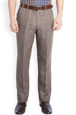 

Park Avenue Regular Fit Men's Linen Brown Trousers