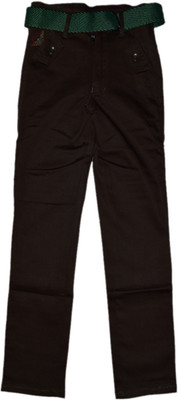 

British Terminal Slim Fit Boys Brown Trousers, Dark brown