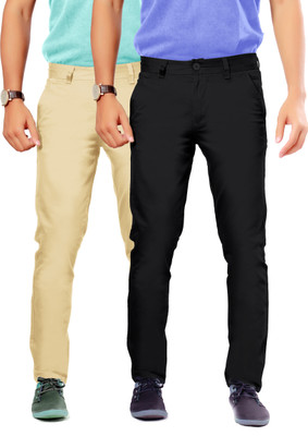 

Uber Urban Rocky Slim Fit Men's Beige, Black Trousers