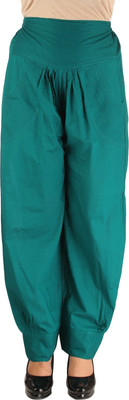 

Ankita Solid Cotton Women's Harem Pants, Teal blue
