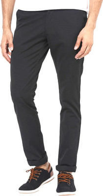 Masterly Weft Regular Fit Men Black Trousers