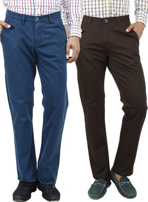 

Uber Urban Chinos Regular Fit Men's Dark Blue, Dark Green Trousers, Cobalt blue;mint green
