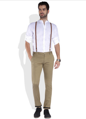 

Parx Slim Fit Men's Beige Trousers