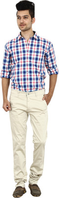 

Carbon Slim Fit Men's Cream Trousers