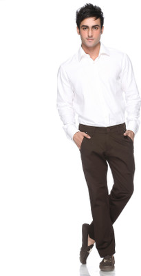 

Fever Slim Fit Men's Brown Trousers, Green