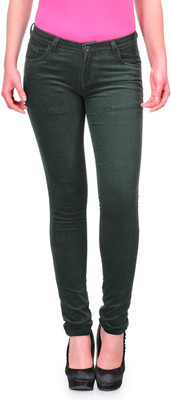 

Fashion Cult Two Tone Slim Fit Women's Green Trousers