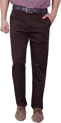 

Studio Nexx Regular Fit Men's Brown Trousers, Coffee
