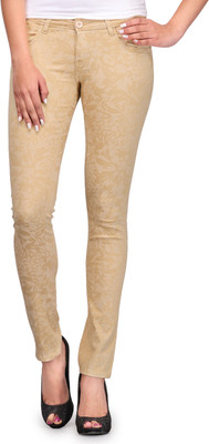 

Fashion Cult Floral Slim Fit Women's Beige Trousers