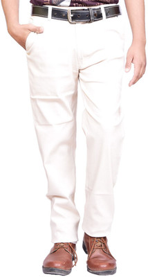 BRITISH TERMINAL Slim Fit Men White Trousers