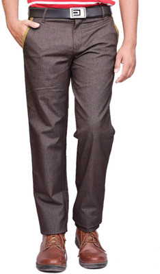 

British Terminal Slim Fit Men's Brown Trousers, Coffee