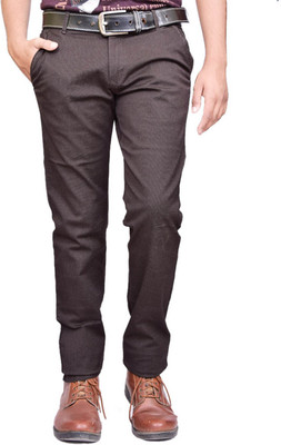 

British Terminal Slim Fit Men's Brown Trousers, Coffee