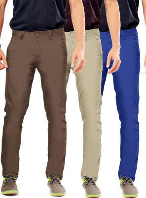 

Uber Urban Rocky Slim Fit Men's Brown, Beige, Blue Trousers, Blue;brown;silver