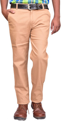 

British Terminal Slim Fit Men's Cream Trousers, Khakhi