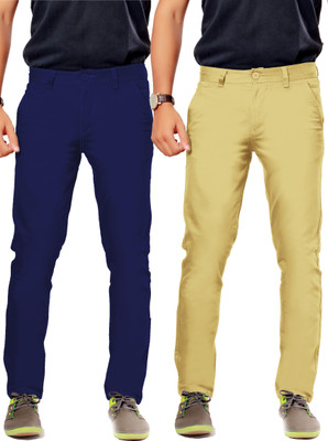 

Uber Urban Rocky Slim Fit Men's Dark Blue, Beige Trousers, Camel;dark blue