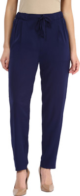 

Miss Chase Regular Fit Women Blue Trousers, Navy blue