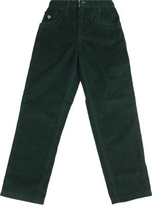 

US Polo Kids Slim Fit Boys Grey Trousers, Green