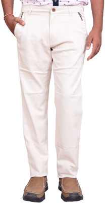 BRITISH TERMINAL Slim Fit Men White Trousers