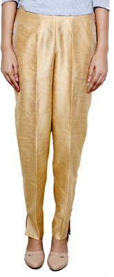 

IndiWeaves Slim Fit Women's Beige Trousers
