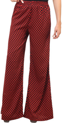 

Cottinfab Regular Fit Women's Red, Black Trousers
