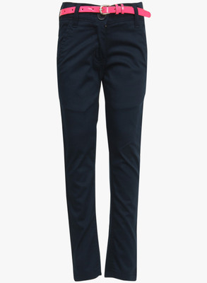 

612 League Regular Fit Girls Blue Trousers, Midnight blue