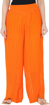 Black Collection Regular Fit Women Orange Trousers