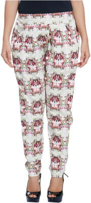

Enah Regular Fit Women's White, Pink Trousers, Pink;white