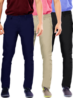 

Uber Urban Rocky Slim Fit Men's Blue, Silver, Black Trousers, Black;blue;silver