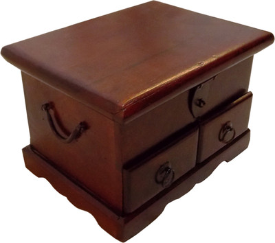 

Induscraft Solid Wood Box(Finish and Fabric Color - WHITE AND CHERRY (105))