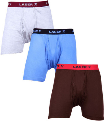 

Laser X Men's Trunks, Dark brown;grey;sky