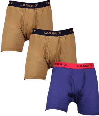Laser X Men's Trunks, Brown;light blue