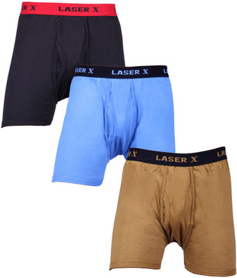 Laser X Men's Trunks, Black;light brown;sky