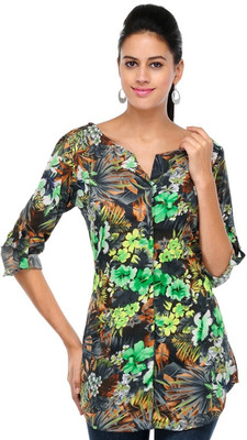 

Stilestreet Floral Print Women's Tunic, Green