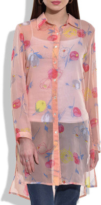 

Eves Pret A Porter Floral Print Women's Tunic, Peachorange