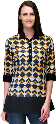 Stilestreet Geometric Print Women's Tunic, White