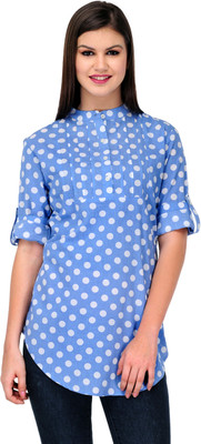 Stilestreet Polka Print Women's Tunic, Blue
