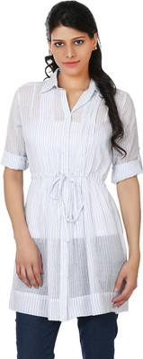 

Eves Pret A Porter Striped Women's Tunic, Blue;white