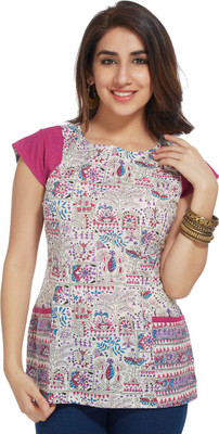 

Enah Printed Women's Tunic, Pink;white