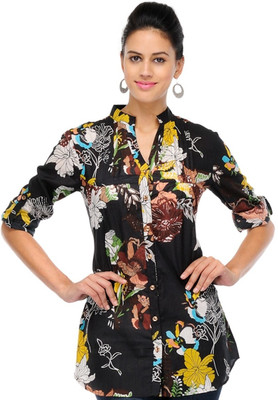 

Stilestreet Floral Print Women's Tunic, Black