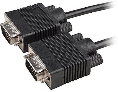 

C&E TV-out Cable Standard 15-Pin VGA Male to VGA Male Cable 15 Feet(Black, For Computer, 4.572 m)