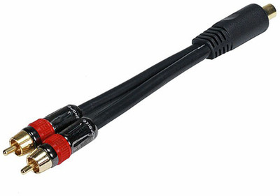 

C&E TV-out Cable 6inch RCA Female to 2-RCA Male Digital Coaxial Splitter Adapter(Black, For Computer)