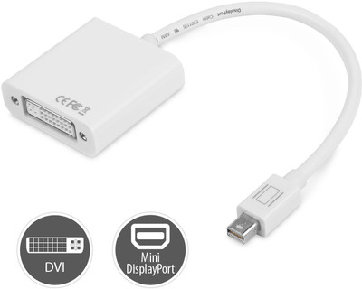 

C&E TV-out Cable Mini DisplayPort to DVI Female Adapter Cable for MacBook, MacBook Pro, iMac, MacBook Air and Mac mini(White, For Computer)