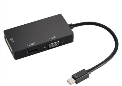 

Smart Tech TV-out Cable 3 in 1 Thunderbolt Mini DisplayPort to HDMI VGA(Black, For Computer)