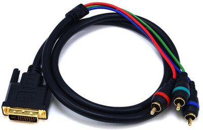 Monoprice Monoprice 103869 3.25-Feet DVI-I to 3 RCA Component Video Cable 103869(Black, For TV, 1 m)
