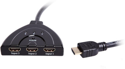 

C&E TV-out Cable HDMI 3-In-1 Out Auto Switch with 1.5-Feet Cable(Black, For Computer)