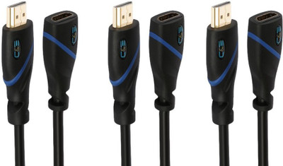 

C&E TV-out Cable 3 Feet Male to Female Supports Ethernet 3D Audio Return UltraHD 4K 3 Pack(Black, For PlayStation, 0.9144 m)